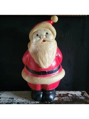Vtg 1970s Union Products Blow Mold Santa Claus 14.5" Holiday Decoration *Read